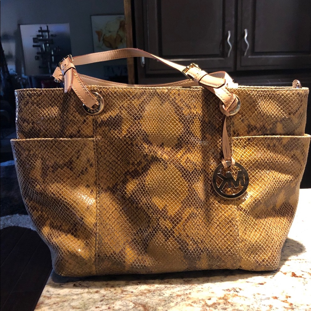 Michael Kors snakeskin tote/purse.